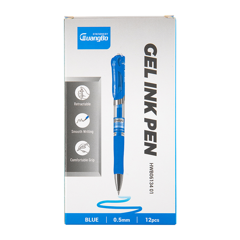 GB HWB06134-01 RETRACTABLE GEL PEN, 0.5MM