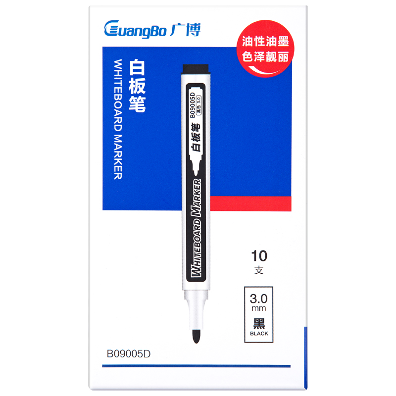 GB B09005D WHITEBOARD MARKER, 3.0MM, BLACK