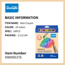 GB HWH06376 WAX CRAYONS, 24 COLORS