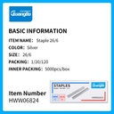 GB HWW06824 26/6 STAPLES, 5000 PCS/BOX