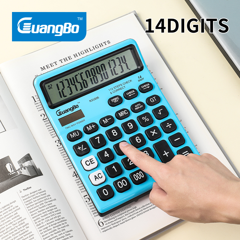 GB N31606 ELECTRONIC CALCULATOR, 14 DIGIT, BLUE