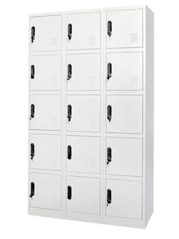 ROME 15 DOOR LOCKER W/ KEYLOCK & PADLOCK, 90*45*185CM, BEIGE