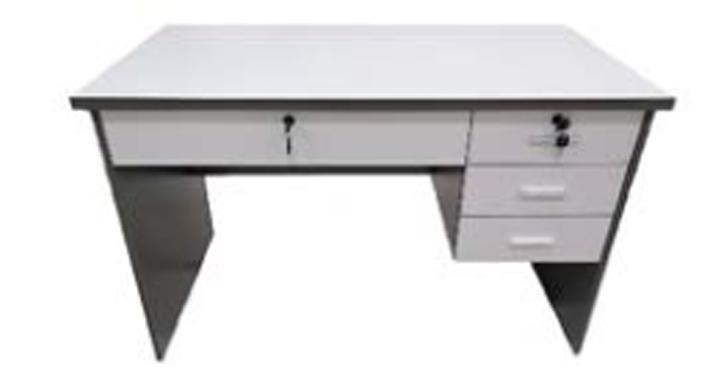 BICOL OFFICE TABLE w/ 3 DRAWERS & 1 CENTER DRAWER