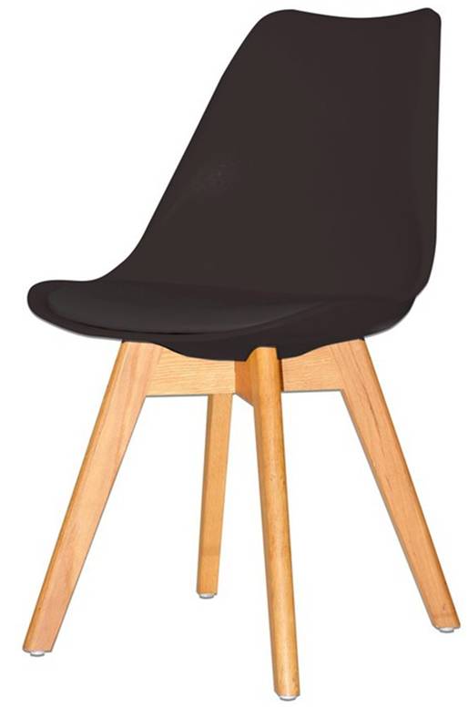 CEBU PLASTIC BACK AND SEAT WITH PVC CUSHION, WOOD BASE