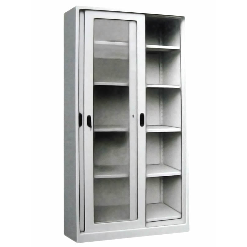 FIJI GLASS SLIDING DOOR CABINET W/ 4 ADJUSTABLE SHELVES, W90XD40XH185CM