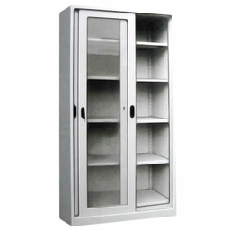 [FC-E18] FIJI GLASS SLIDING DOOR CABINET W/ 4 ADJUSTABLE SHELVES, W90XD40XH185CM